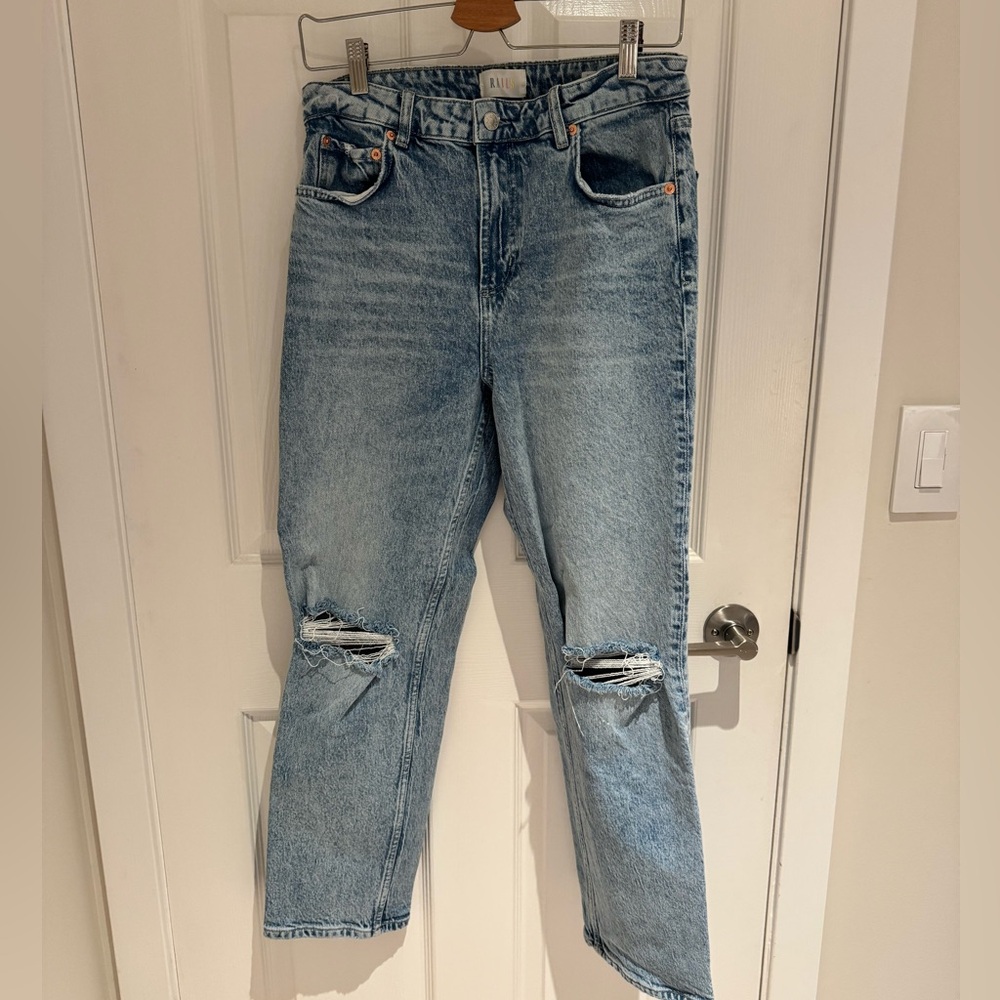 Rails Light Blue Distressed Cropped Jeans